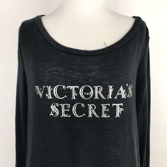 Victoria’s Secret Scoop Neck Black Long Sleeve - Picture 2 of 4